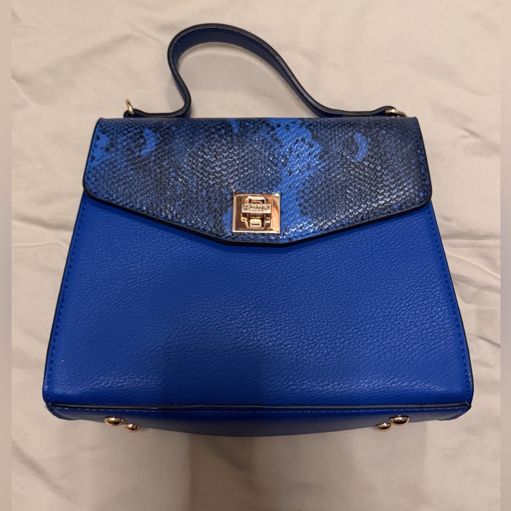 Cute Blue & Snake Print Small Handbag